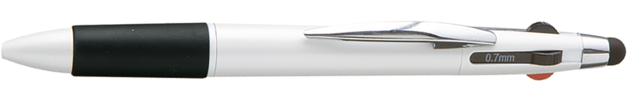 タッチペン付3色＋1色スリムペン ホワイト