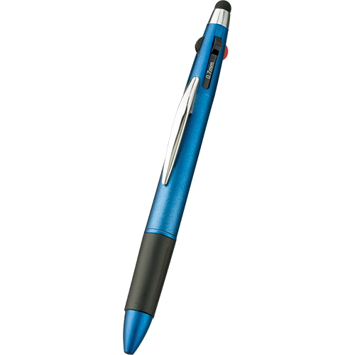 タッチペン付3色＋1色スリムペン ブルー